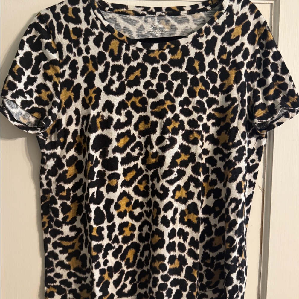 J. Crew Brown and Black Fitted Short Sleeve Tee